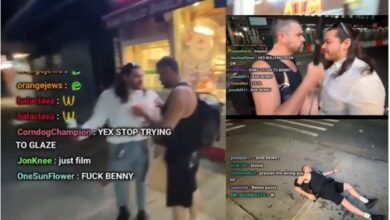 Streamer Gets Knocked Out Clean For Touching A Man In NYC! Streamer gets jumped - youtuber knocked out